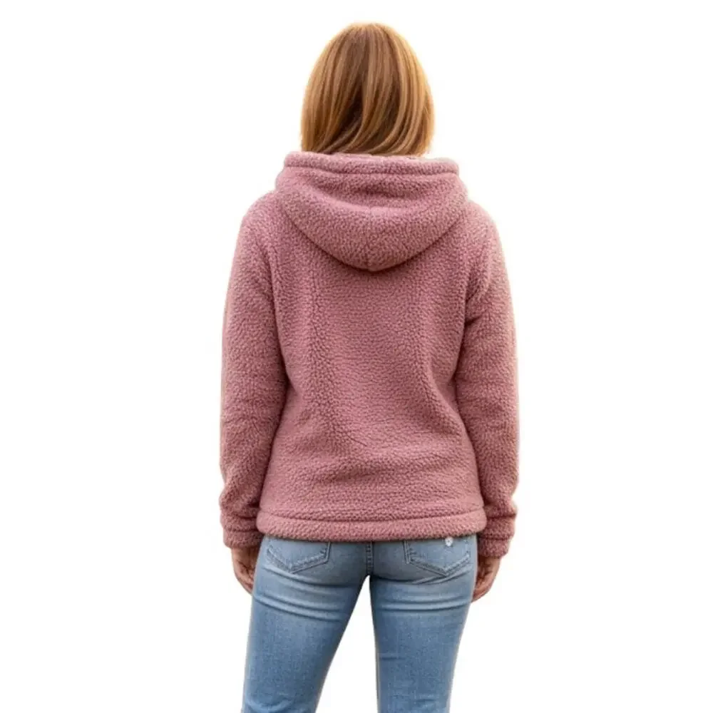 Aeropostle Mauve Faux Fur Hoodie Pullover Jacket , XS